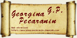 Georgina Pećaranin vizit kartica
